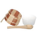 SAUFLEX secchio e mestolo in legno 4 l, pino, cedro - 2
