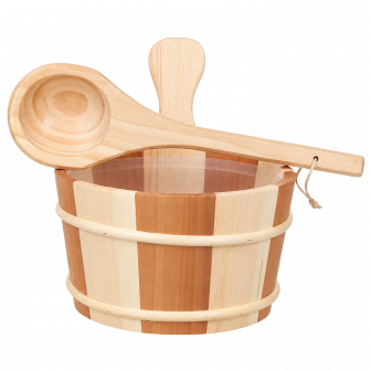 SAUFLEX secchio e mestolo in legno 4 l, pino, cedro