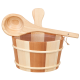 SAUFLEX secchio e mestolo in legno 4 l, pino, cedro