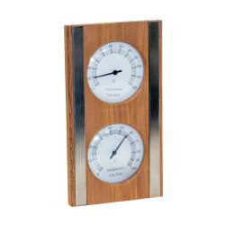 Termoigrometro SAUFLEX, in legno di cedro, colore bianco. 