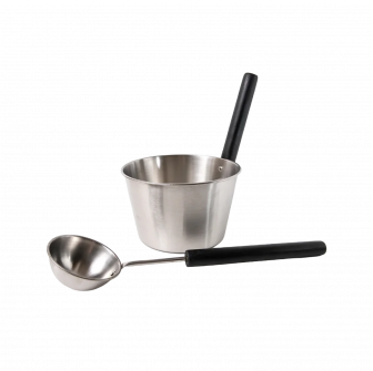 SAUNIA set secchio e mestolo in acciaio inox 4 l