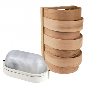 Lampada Sawo e set di reticoli 917-D, cedro
