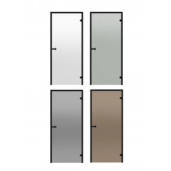 Porte per sauna in vetro HARVIA, telaio in alluminio nero 8x21 (linea nera)