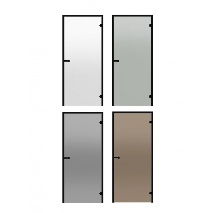 Porte per sauna in vetro HARVIA, telaio in alluminio nero 7x19 (linea nera)