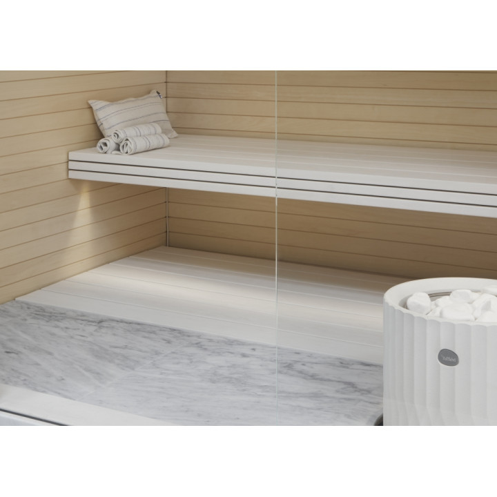 Stufa per sauna TULIKIVI RIITE, bianca, con pannello di controllo