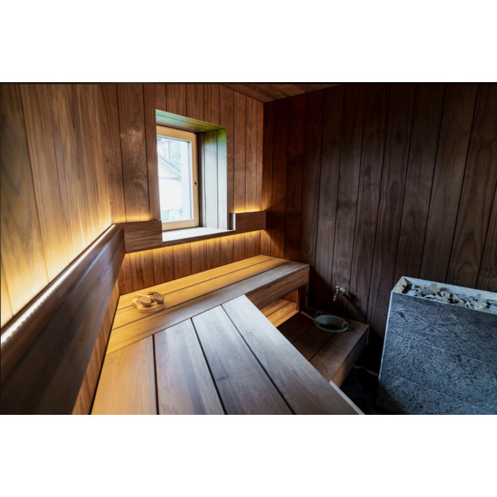 Riscaldatore elettrico per sauna TULIKIVI TUISKU XL RIGATA con pannello di controllo