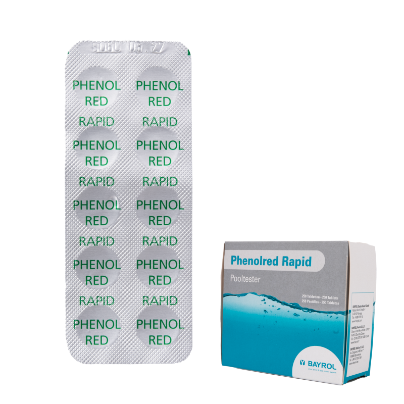 Compresse per l'analisi dell'acqua Phenolred Rapid, per la determinazione del pH, 10 compresse