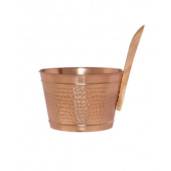 Secchio sauna in rame Natura con manico