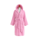 Accappatoio in velluto di cotone con cappuccio, rosa, taglia L