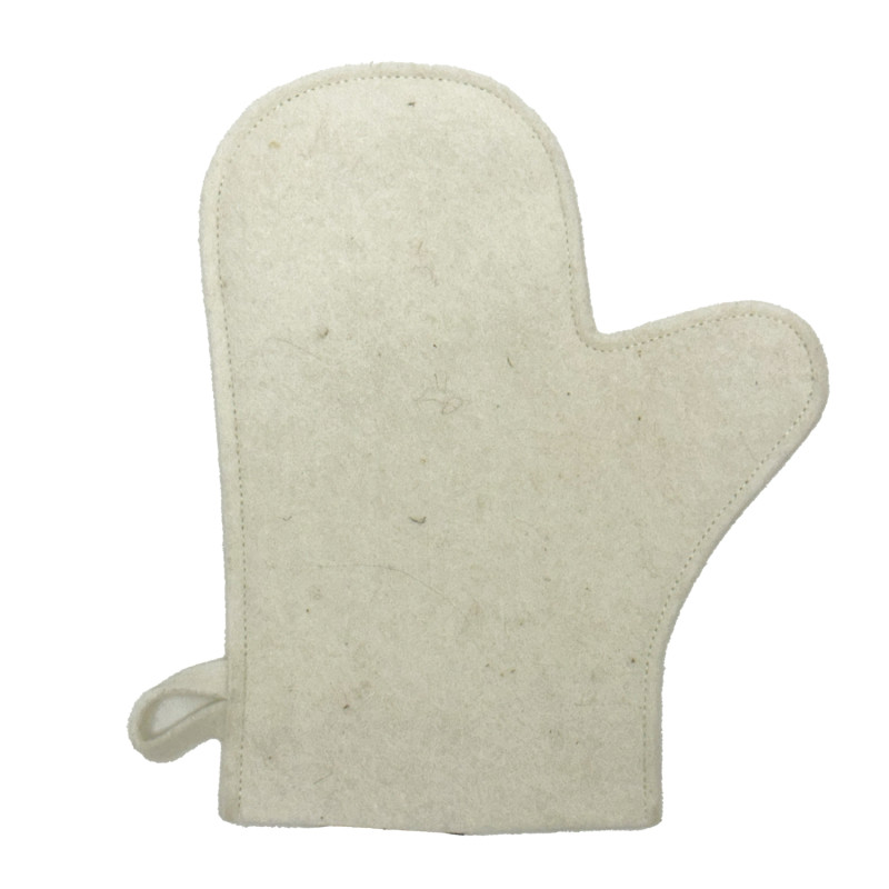 Guanto di lana per sauna, bianco