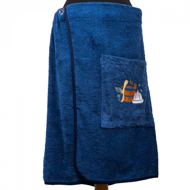 Set regalo in confezione regalo per LUI. Cappello e grembiule da sauna da uomo - BLU