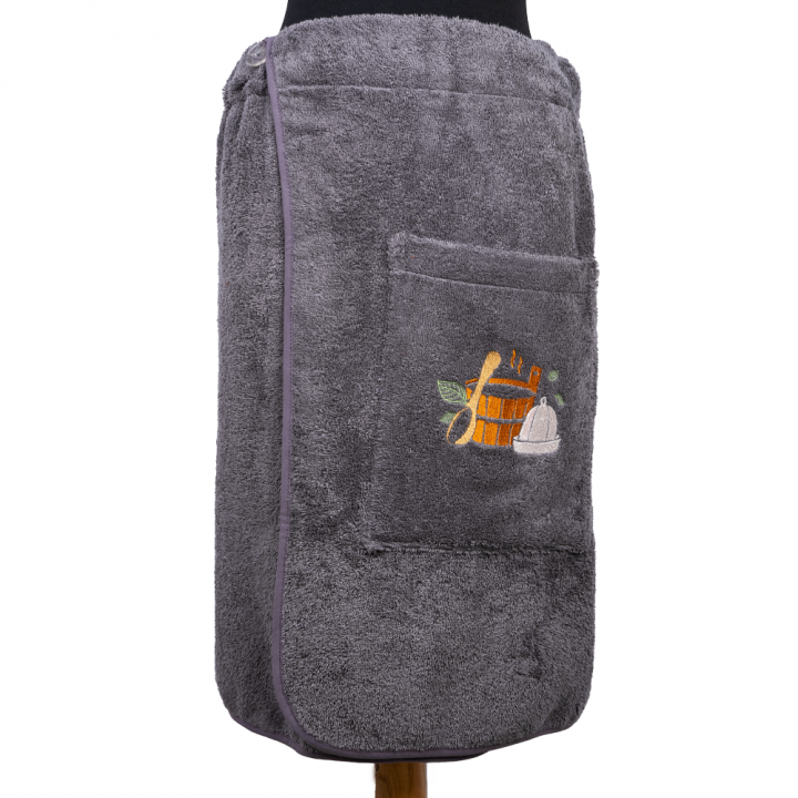 Grembiule da sauna da uomo - GRIGIO
