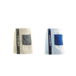Grembiule da sauna per uomo grigio, blu  Grembiule da sauna per uomo grigio, blu