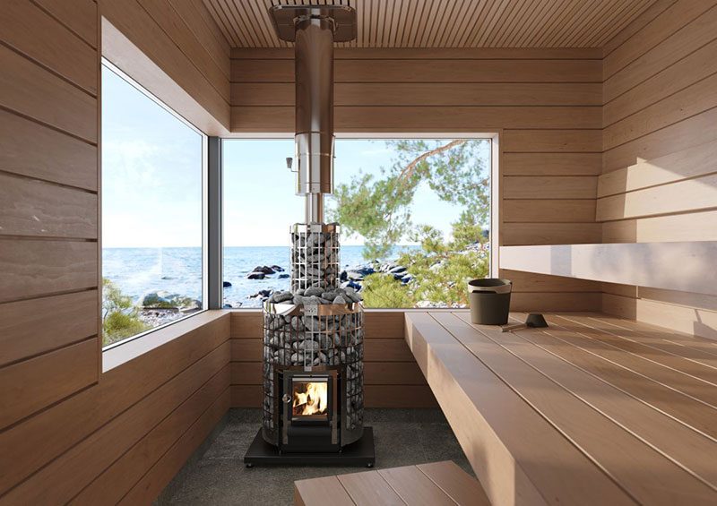 Finestra sulla natura nella sauna