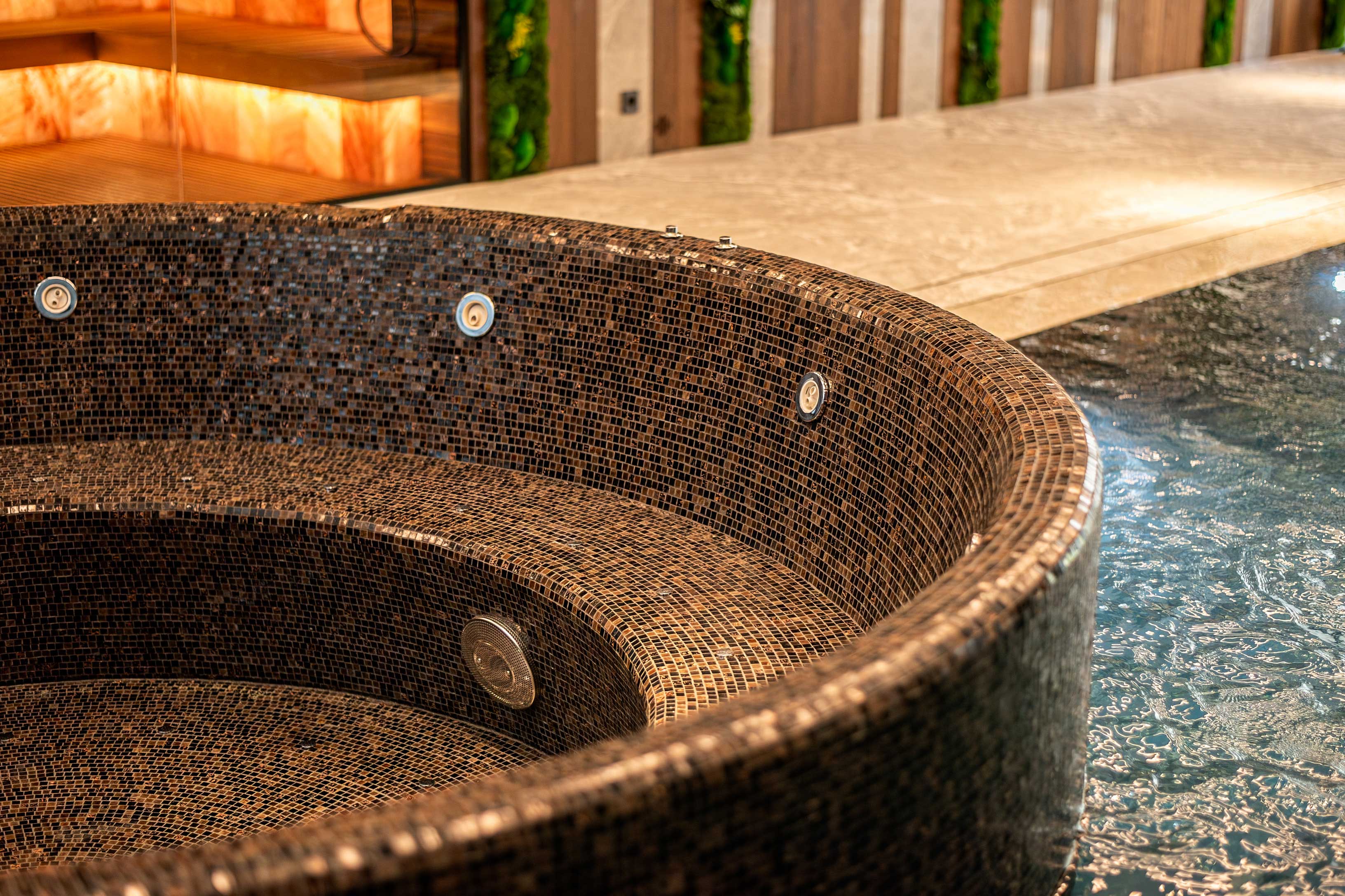 Progetto di sauna a infrarossi privata e piscina