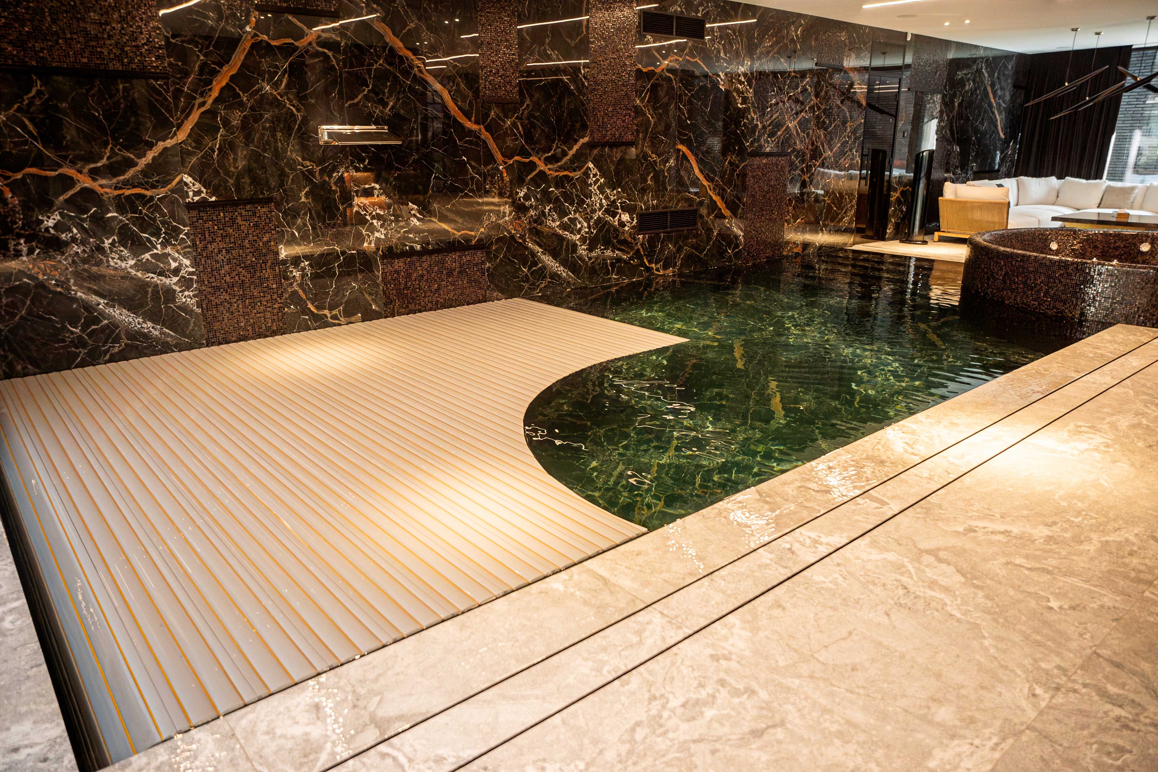 Progetto di sauna a infrarossi privata e piscina